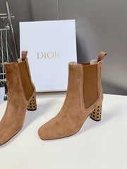 ICON HEELED ANKLE BOOT CIDER BROWN SUEDE 8 CM
