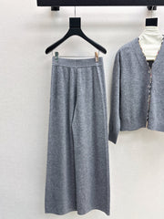 BURBERRY 25S CARDIGAN AND STRAIGHT-LEG PANTS SET 097