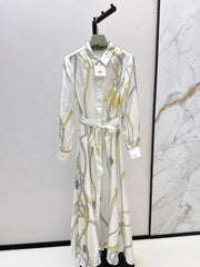 HERMES 25S LONG SILK DRESS 043