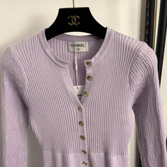 CHANEL 25S LONG-SLEEVE KNIT DRESS 334