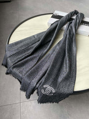 SCARF 210 CM IN BLACK CASHMERE 402208
