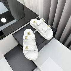 dad sandals white patent lambskin mules