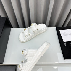 dad sandals white patent lambskin mules