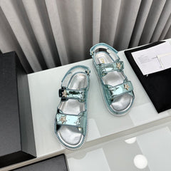 dad sandals cloud blue metalic lambskin