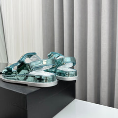 dad sandals cloud blue metalic lambskin