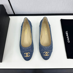 cc ballet flat blue denim 166815