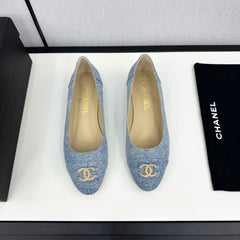 cc ballet flat light blue denim 166814