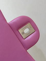 CHANEL 25S FLAP BAG 20 CM IN PINK LAMBSKIN WITH GOLD HARDWARE