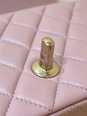 CHANEL 25S FLAP BAG 20 CM IN LIGHT PINK LAMBSKIN WITH GOLD HARDWARE