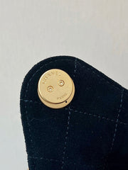 CC 25 HANDBAG 30 IN BLACK SUEDE GOLD HARDWARE