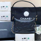 CHANEL 25S MINI MAXIUM OLD HOBO BAG 31 IN BLACK CALFSKIN