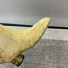 DIOR 25S ANKLE BOOT IN LIGHT BROWN SUEDE