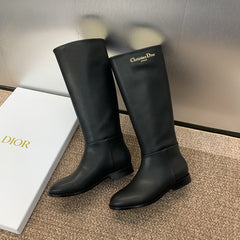 DIOR 25S D-TOWN BOOT 25MM IN BLACK SUPPLE CALFSKIN