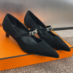 KIARA 40 MM PUMP IN BLACK SUEDE