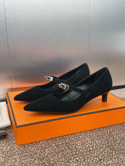 KIARA 40 MM PUMP IN BLACK SUEDE