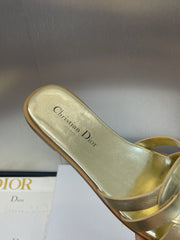D-CLUB SLIDE SANDAL 25S IN GOLD GLOSSY CALFSKIN
