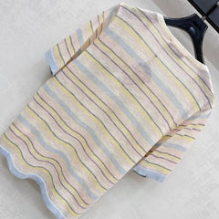 MIUMIU STRIPED KNIT T-SHIRT 273768