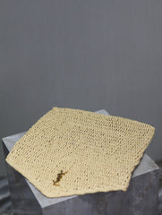 ENVELOPE CLUTCH 29 IN BEIGE RAFFIA