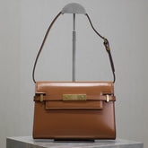 MANHATTAN SMALL 24 IN BRONZE BROWN CALFSKIN GOLD HARDWARE