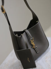 YSL 25S LE 5 À 7 BAG 16 IN LIGHT MUSK GRAINED CALFSKIN GOLD HARDWARE