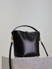 YSL 25S LE 37 20 IN BLACK SNAKE EMBOSSED CALFSKIN GOLD HARDWARE