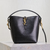 YSL 25S LE 37 20 IN BLACK SNAKE EMBOSSED CALFSKIN GOLD HARDWARE