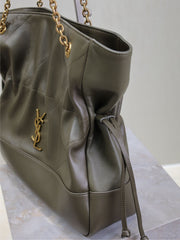 JAMIE LARGE POCHON 34 IN UNIFORM GREEN LAMBSKIN COPPER HARDWARE