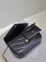 LOULOU MINI 20 IN BLACK SHEEPSKIN GOLD HARDWARE