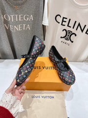 MARY JANE FLAT IN BLACK MONOGRAM CALFSKIN