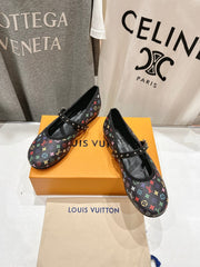 MARY JANE FLAT IN BLACK MONOGRAM CALFSKIN