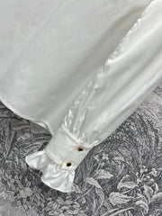 CC 25 Lace Pleated Shirt White Cotton