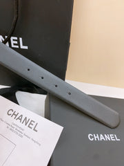 DOUBLE C BELT 30MM IN BLACK CALFSKIN GOLD BUCKLE EMBOSSED LOGO