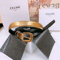 CELINE 25S BELT 25MM WITH ARC DE TRIOMPHE BUCKLE IN GOLD 571497