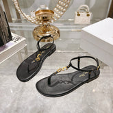 DIORIVIERA C'EST THONG SANDAL BLACK AQUAMARINA CALFSKIN