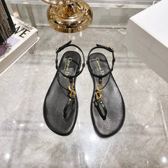 DIORIVIERA C'EST THONG SANDAL BLACK AQUAMARINA CALFSKIN
