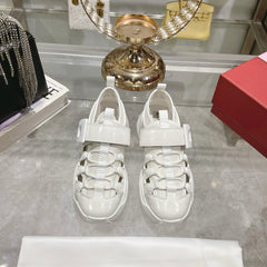 VIV' ON THE RUN TREKKY SNEAKERS IN WHITE SHINY CALFSKIN AND FABRIC