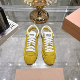 PLUME NAPPA SNEAKERS IN YELLOW SUEDE AND CANVAS