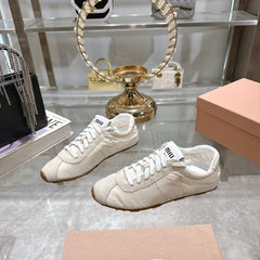 PLUME NAPPA SNEAKERS IN OFF WHITE SUEDE AND CANVAS