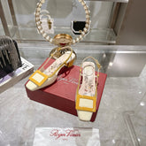 VIVIER SLINGBACK 45 IN YELLOW CALFSKIN