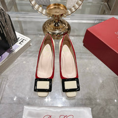 ROGER VIVIER 25S TROMPETTE BALLERINAS 45MM IN IVORY CALFSKIN