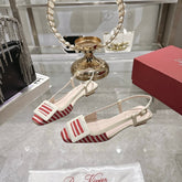 ROGER VIVIER 25S VIVIER SLINGBACK 25MM IN RED PLAID PATTERN CANVAS