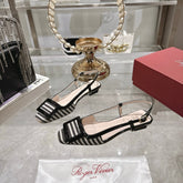 ROGER VIVIER 25S VIVIER SLINGBACK 25MM IN BLACK PLAID PATTERN CANVAS