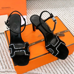 HIGH SANDAL 8.5 CM IN BLACK SUEDE