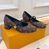 LV WOMEN ROMY HIGH BALLERINA IN CHOCOLATE BROWN MONOGRAM LAMBSKIN