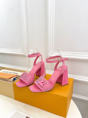 LV WOMEN HIGH SANDAL IN BRIGHT PINK CALFSKIN