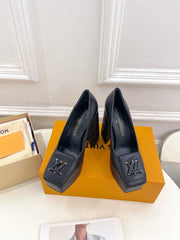 SHAKE MARY JANE HIGH HEEL 12 CM IN BLACK CALFSKIN