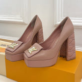 SHAKE MARY JANE HIGH HEEL 12 CM IN CREPE PINK CALFSKIN