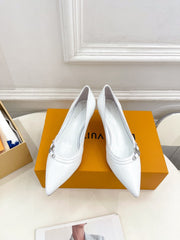 6AM HIGH PUMP 5 CM IN WHITE CALFSKIN