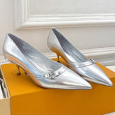 6AM HIGH PUMP 5 CM IN SILVER CALFSKIN