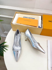 6AM HIGH PUMP 5 CM IN SILVER CALFSKIN